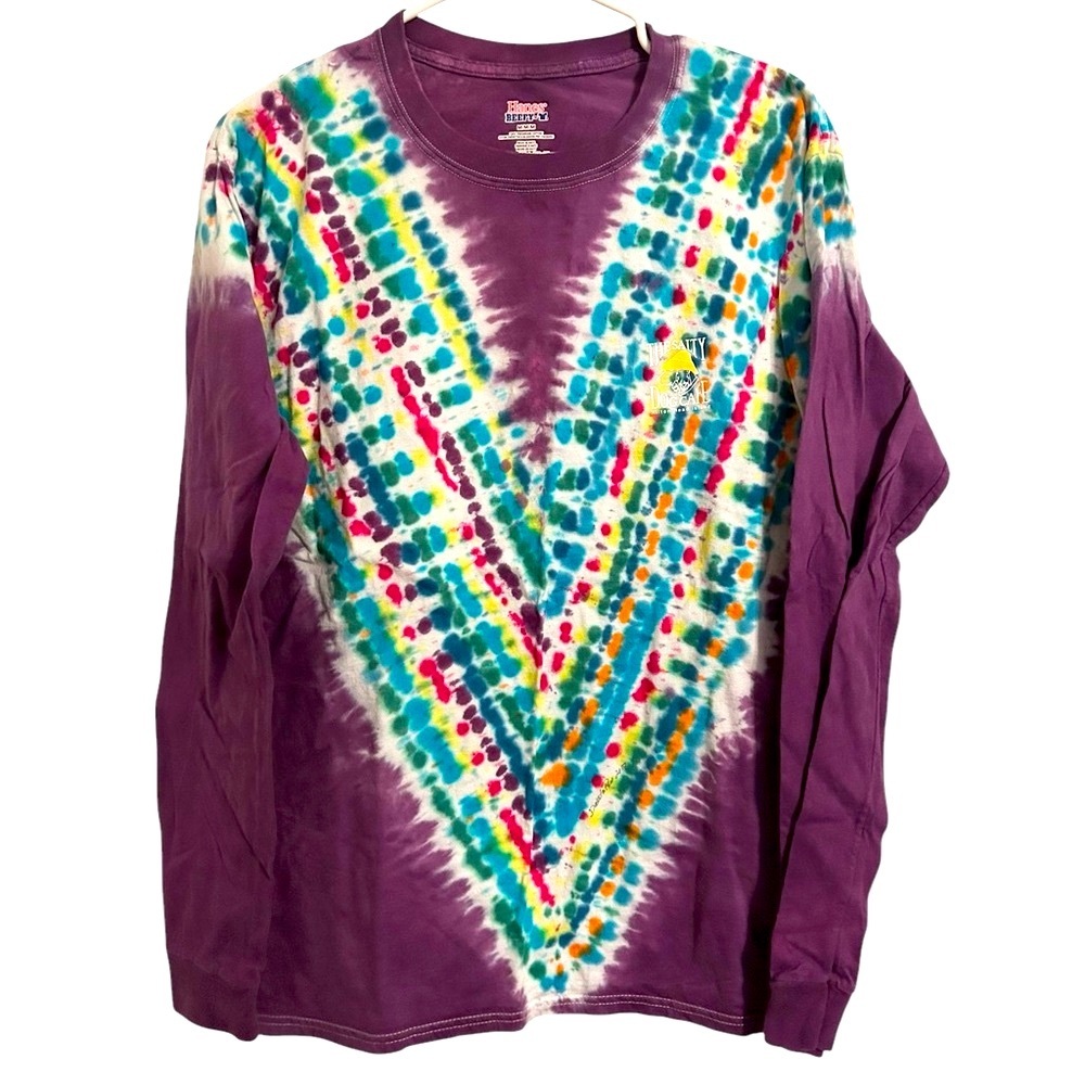 Salty Dog Cafe Men’s Long Sleeve Tie-Dye Stripe T-Shirt Medium Hilton Head‎
